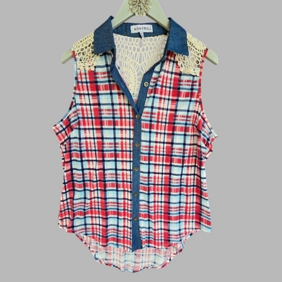 Kontrol Tops - Kontrol Plaid Tank Top Size 1XL -‎ NEW!